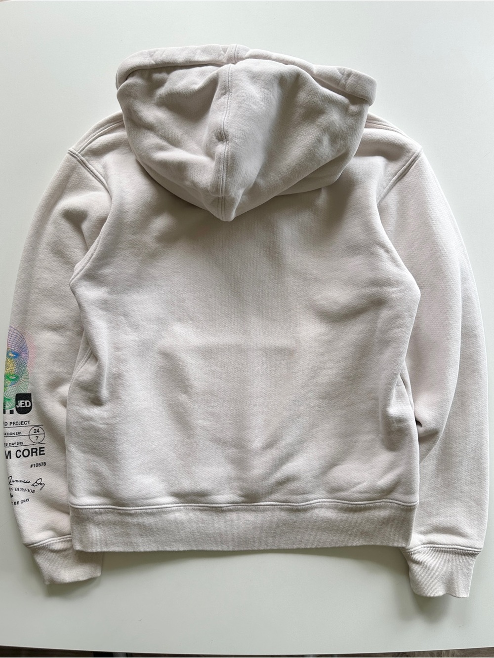 Rare MADHAPPY Jed Foundation Mental Capacity Rainbow Heritage Beige Hoodie XS - Picture 3 of 14